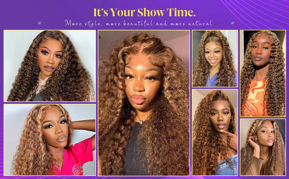 Highlight Wig Human Hair Deep Wave Frontal Wig Hd Lace Wig 13x6 Human Hair 13x4 Water Wave Wigs Curly Lace Front Human Hair Wig