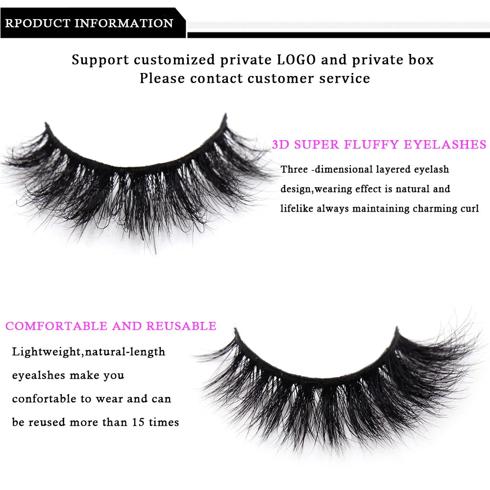 LEHUAMAO Eyelashes 3D Mink Lashes natural handmade volume soft lashes long eyelash extension real mink eyelash for makeup D103