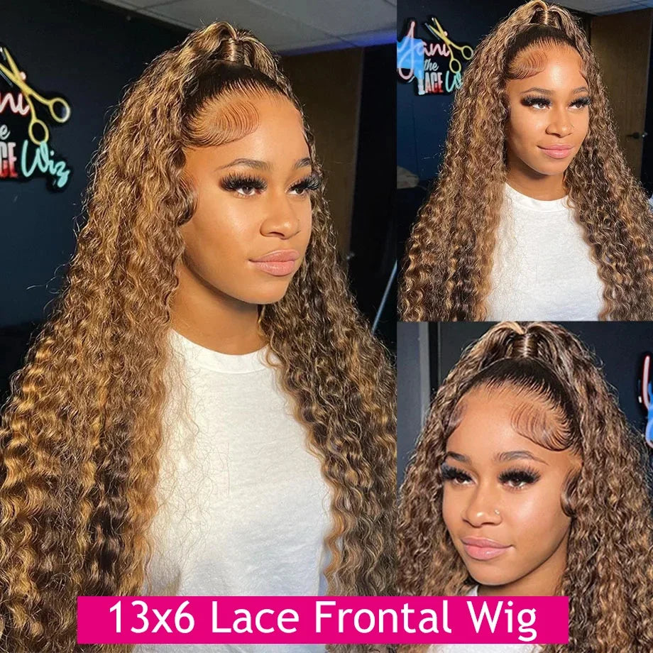 Highlight Wig Human Hair Deep Wave Frontal Wig Hd Lace Wig 13x6 Human Hair 13x4 Water Wave Wigs Curly Lace Front Human Hair Wig