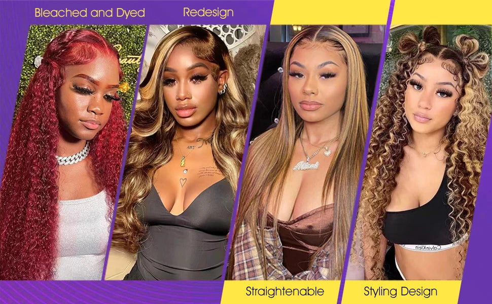 Highlight Wig Human Hair Deep Wave Frontal Wig Hd Lace Wig 13x6 Human Hair 13x4 Water Wave Wigs Curly Lace Front Human Hair Wig