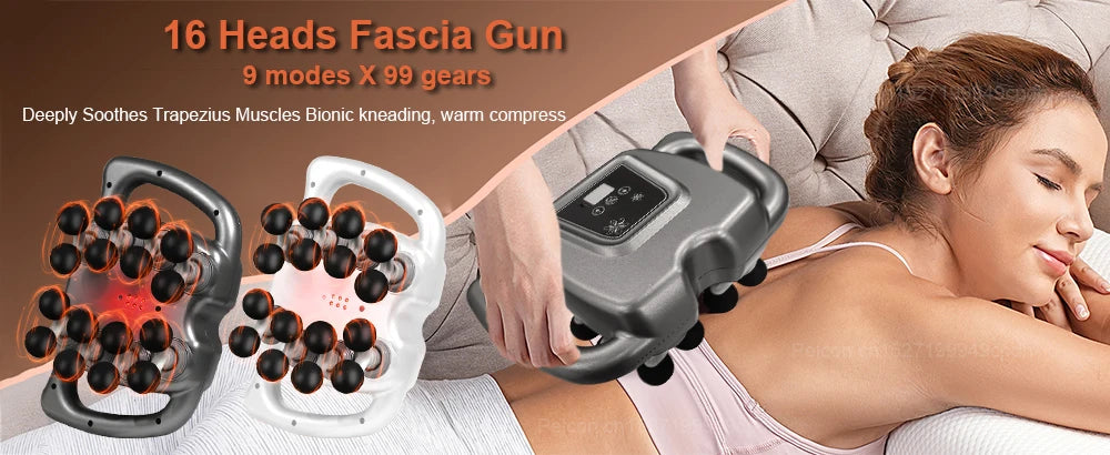 Fascia Gun Muscle Massager Gun High Frequency Back Body Waist Massage Machine Professional Electric Shoulder Legs Waist Massager