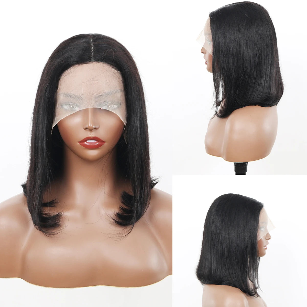 Bob Wig Brazilian Hair Lace Front Human Hair Wigs Short Bob Wig Pre Plucked Natural Color 4x4 Lace Part Lace Wigs For Women